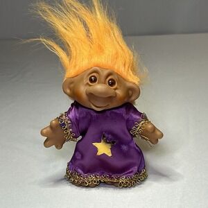 Vintage‎ 1986 Thomas Dam Norfin Wizard Troll 5" Doll Orange Hair No Hat Magician
